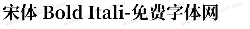 宋体 Bold Itali字体转换